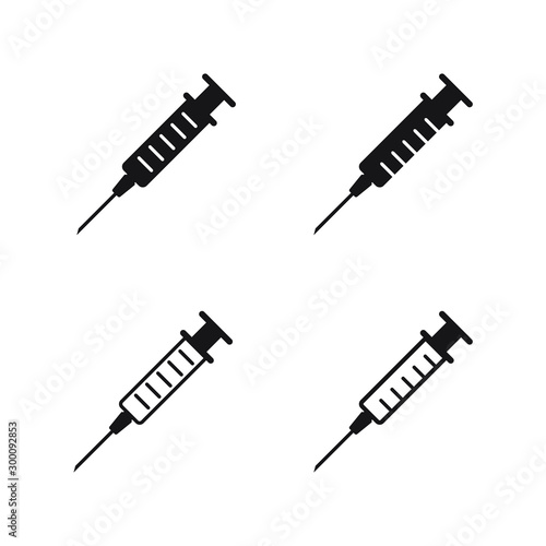 Syringe, injection icon vector, filled flat sign, solid pictogram isolated on white. Symbol, logo illustration. Pixel perfect photo