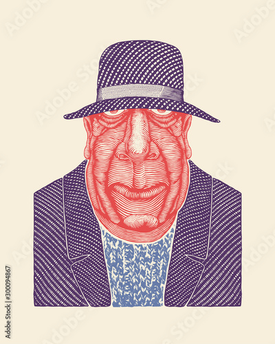 Spy Cartoon Man. Vector Illustration