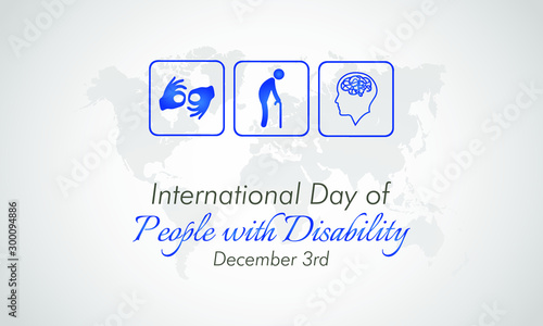 Vector illustration on the theme of International day of Persons with disabilities on December 3rd.