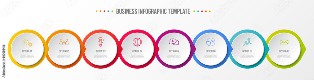 Concept of company timeline - business infograph. Vector - obrazy, fototapety, plakaty 