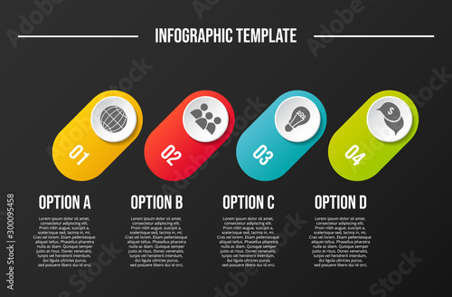 Concept of a colorful infographic with business icons - infographic template. Vector