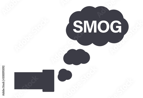 Car exhaust with smog pollution cloud icon