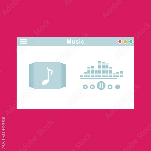 Streaming music vector illustration. Online broadcast service system for song listening without download. Online media playback using wireless cloud content template