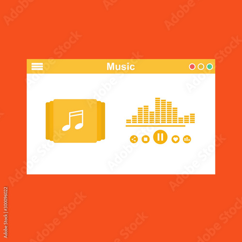 Streaming music vector illustration. Online broadcast service system for song listening without download. Online media playback using wireless cloud content template