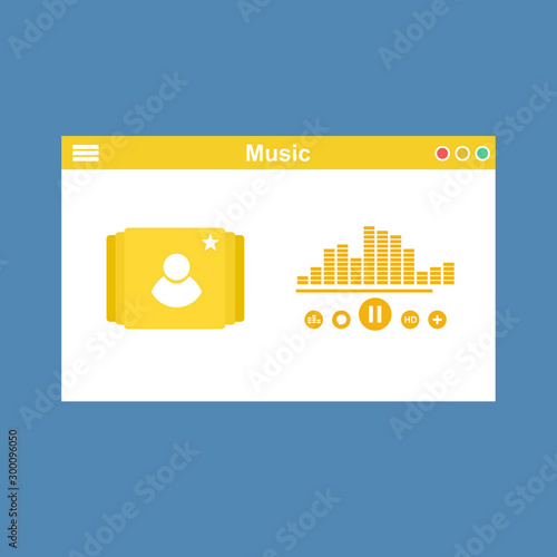 Streaming music vector illustration. Online broadcast service system for song listening without download. Online media playback using wireless cloud content template