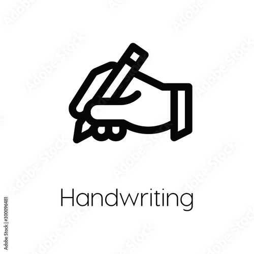 handwriting icon vector. Linear style sign for mobile concept and web design. handwriting symbol illustration. Pixel vector graphics - Vector.