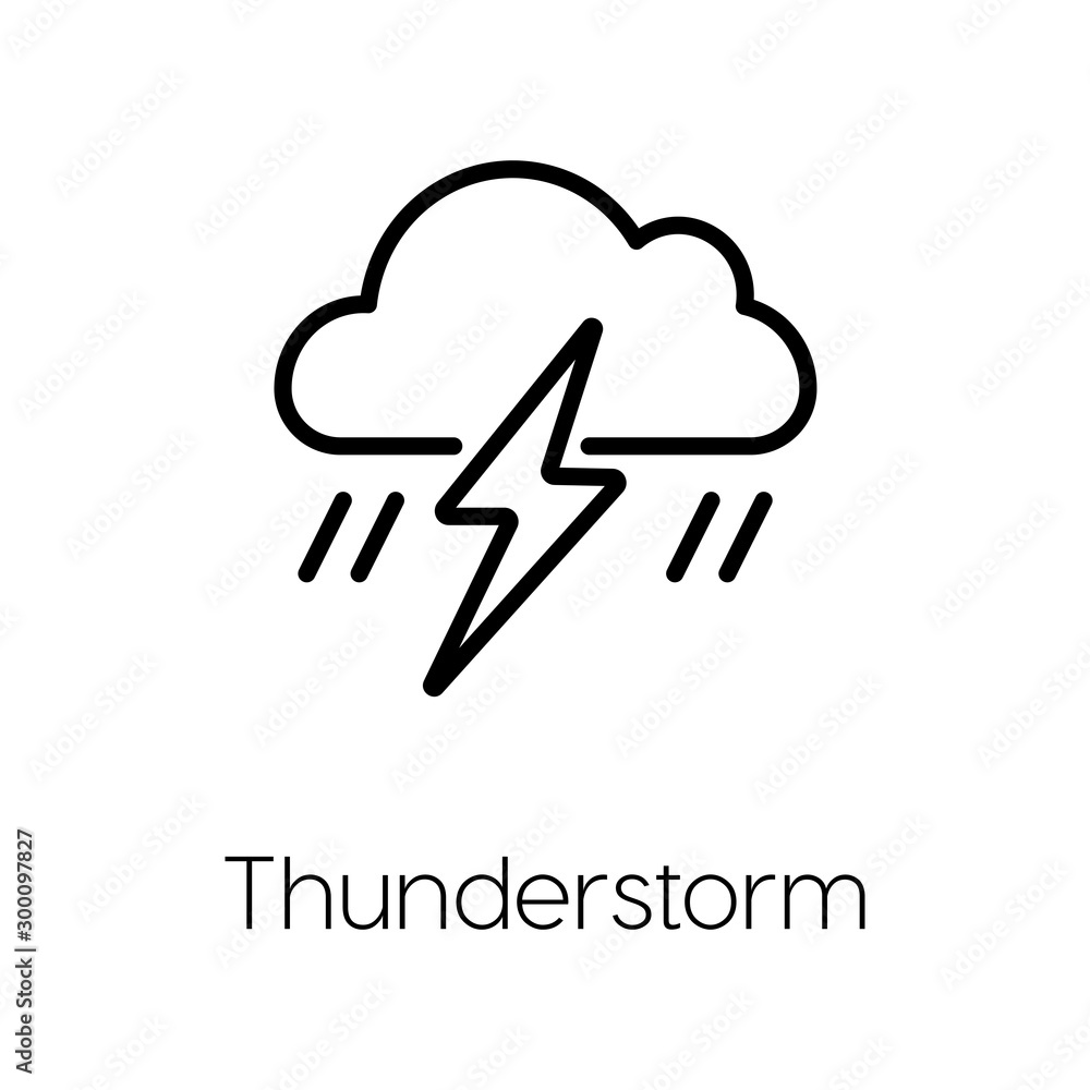 Thunderstorm icon vector sign symbol. Thunderstorm icon vector sign symbol.