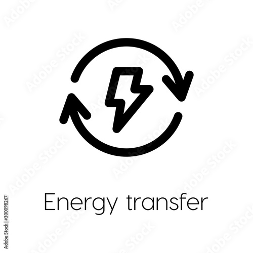 Energy transfer icon vector sign symbol. Energy transfer vector.