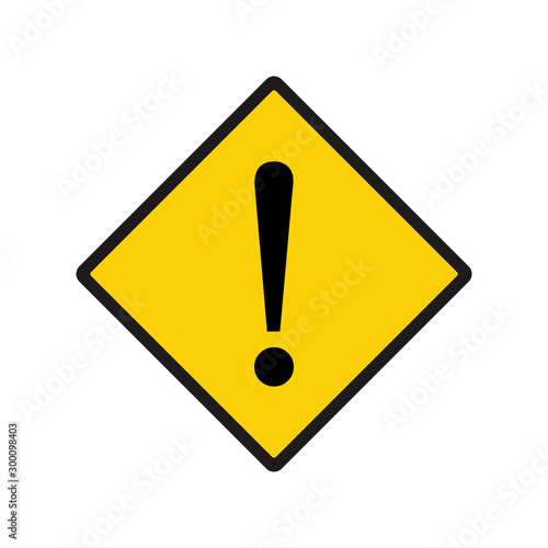 Hazard warning attention sign - stock vector, Warning, stop sign icon with exclamation mark - for stock 