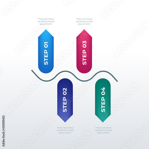 Timeline infographic template design. Business concept infograph with 4 options, steps or processes. Vector visualization can be used for workflow layout, diagram, annual report, web