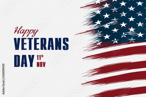 happy veterans day flag illustration design over american glag and a white background
