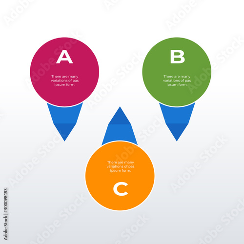 Rounded infographic template design. Business concept infograph with 3 options, steps or processes. Vector visualization can be used for workflow layout, diagram, annual report, web