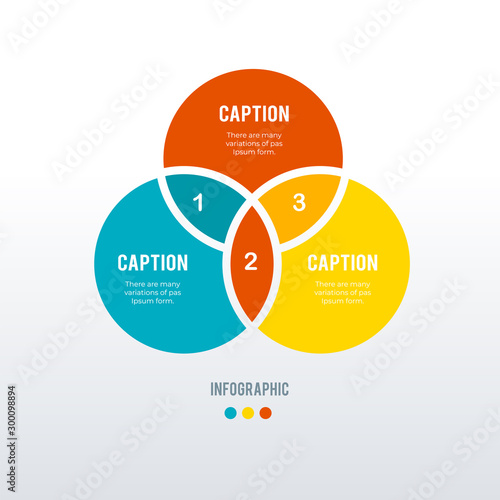 Crossed rounded infographic template design. Business concept infograph with 3 options, steps or processes. Vector visualization can be used for workflow layout, diagram, annual report, web