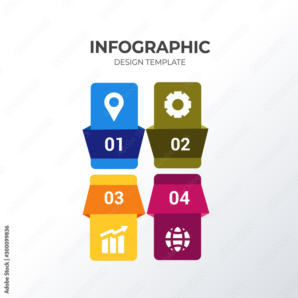 3D infographic template design. Business concept infograph with 4 icons, options, steps or processes. Vector visualization can be used for workflow layout, diagram, annual report, web 3D infographic template design. Business concept infograph with 4 icons, options, steps or processes. Vector visualization can be used for workflow layout, diagram, annual report, web