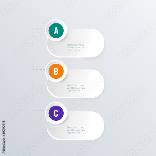 Organzational structure infographic template design. Business concept infograph with 3 options, steps or processes. Vector visualization can be used for workflow layout, diagram, annual report, web photo