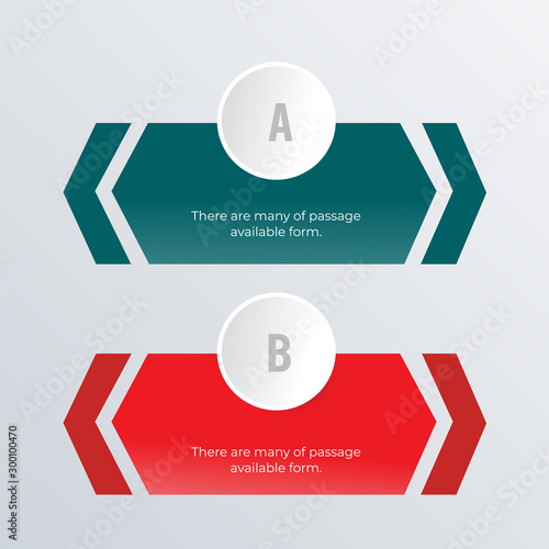 Arrow list infographic template design. Business concept infograph with 2 options, steps or processes. Vector visualization can be used for workflow layout, diagram, annual report, web