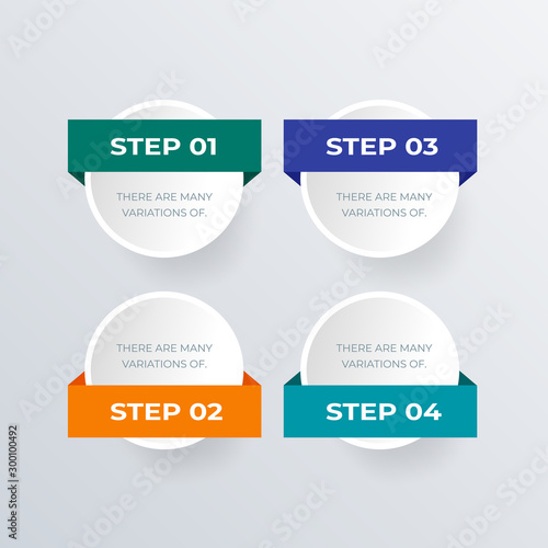 Informational infographic template design. Business concept infograph with 4 options, steps or processes. Vector visualization can be used for workflow layout, diagram, annual report, web