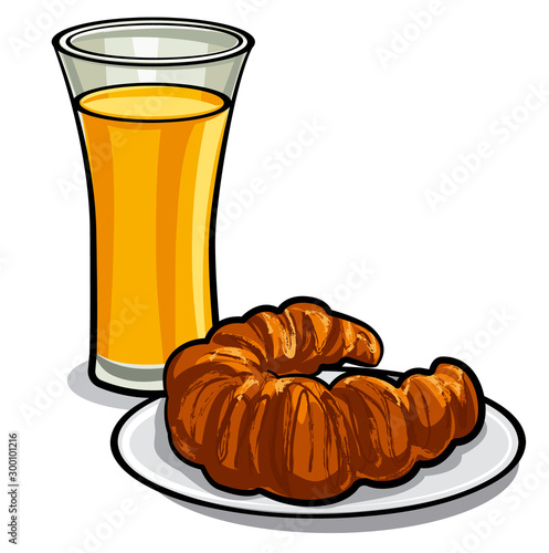  juice and croissant