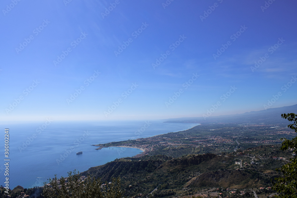 View over the Sicilian mountains in Italy View over the Sicilian mountains in Italy