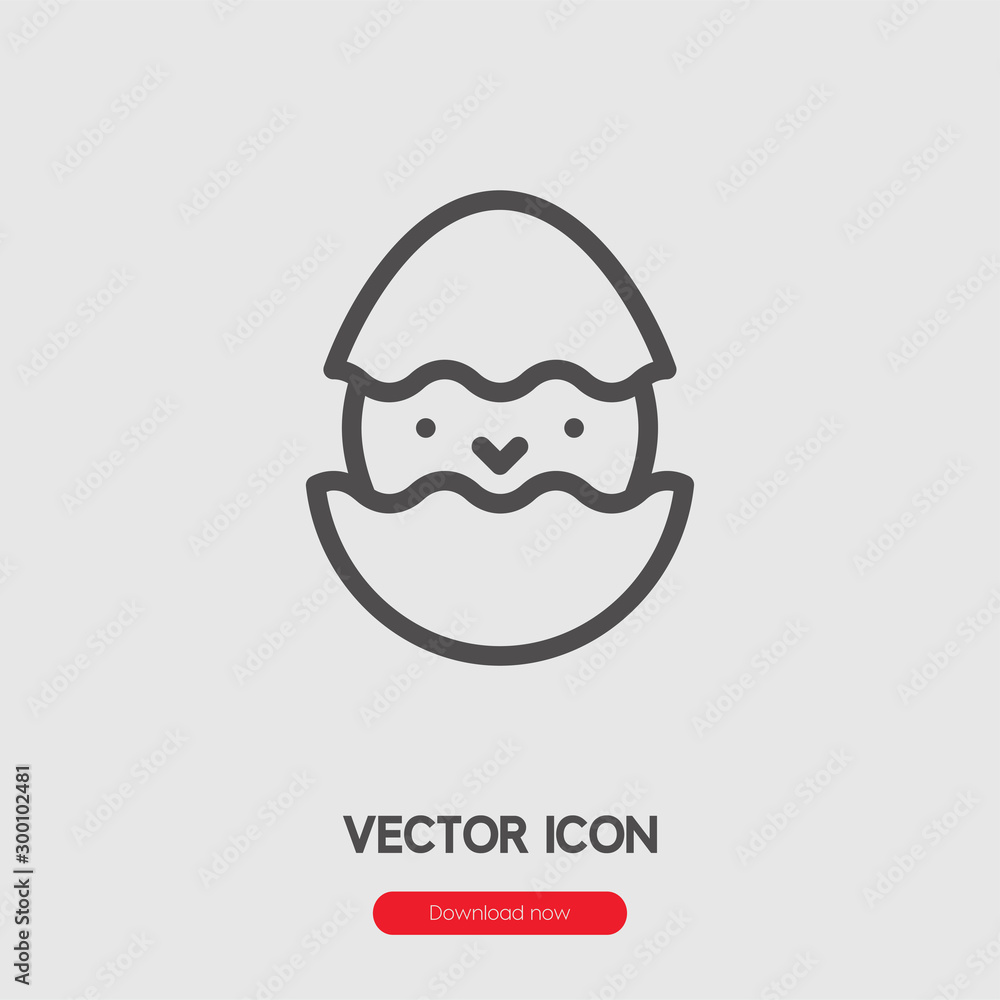Chick icon vector. Linear style sign for mobile concept and web design. Chicken symbol illustration. Pixel vector graphics - Vector. Chick icon vector. Linear style sign for mobile concept and web design. Chicken symbol illustration. Pixel vector graphics - Vector.