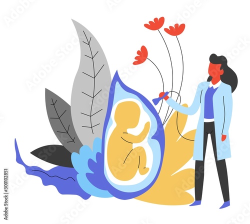 Medicine doctor gynecologist and pregnancy isolated abstract icon
