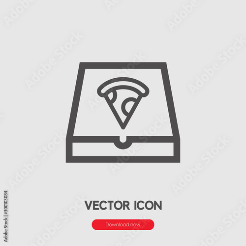 pizza box icon vector. Linear style sign for mobile concept and web design. pizza box symbol illustration. Pixel vector graphics - Vector.	