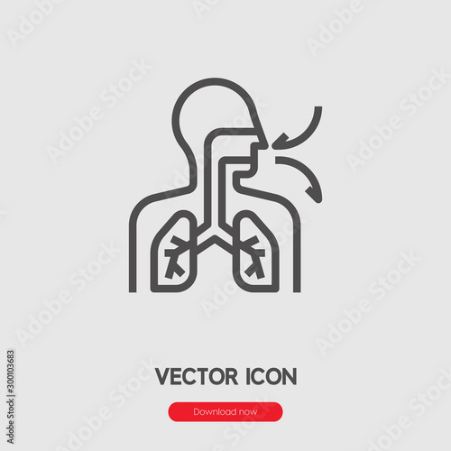 breath icon vector. Linear style sign for mobile concept and web design. breath symbol illustration. Pixel vector graphics - Vector.	
