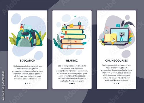 Education reading and online courses web page template