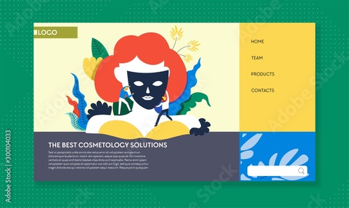 Cosmetology solutions web page template skincare and treatment