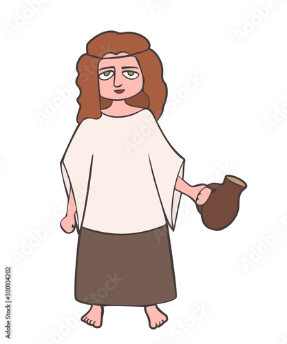 ancient barbarian woman vector cartoon