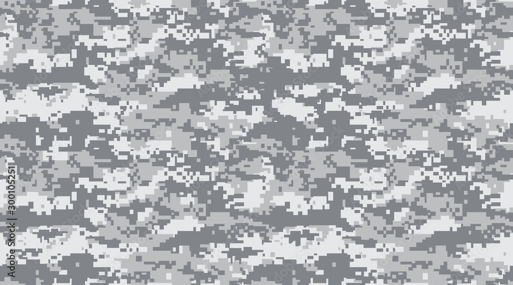 Seamless pattern. Abstract military or hunting camouflage background. black and white gray. Vector illustration. repeated seamless - obrazy, fototapety, plakaty 