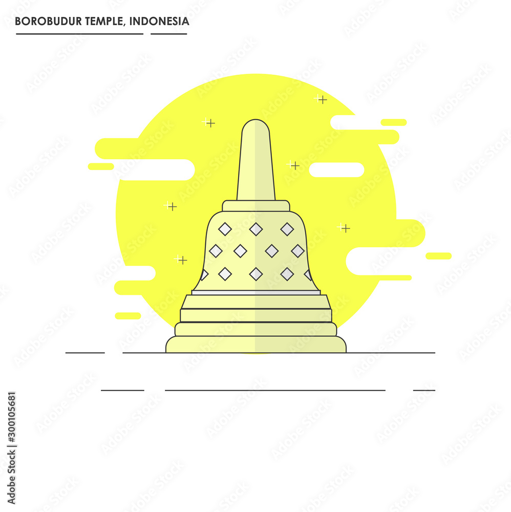 Borobudur Temple, Landmark From Indonesia - Vector Borobudur Temple, Landmark From Indonesia - Vector