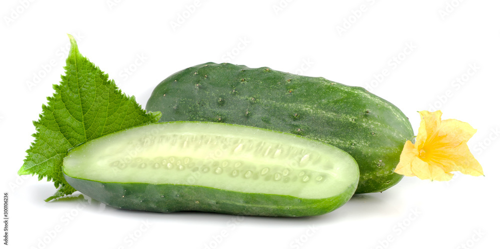 Fresh сucumbers isolated on white Fresh сucumbers isolated on white