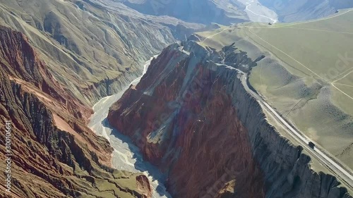 The beautiful scenery of Kuytun grand canyon in XinJiang province northwest of China. (aerial photography) photo