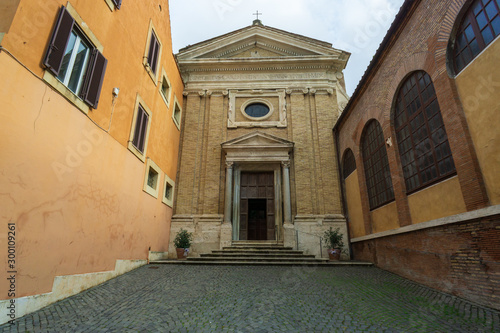 the entrace to church of Santa Prisca, Aventine Hill. Rome, Italy photo