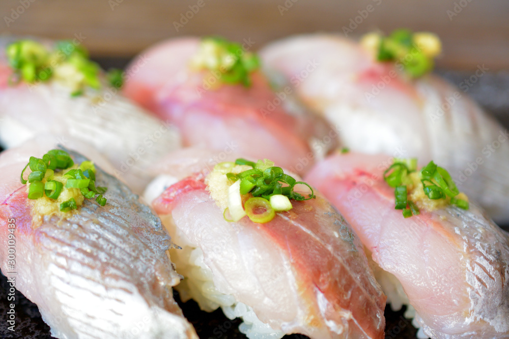 アジの握り寿司 Stock Photo Adobe Stock アジの握り寿司 Stock Photo Adobe Stock