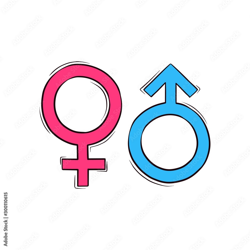 hand drawn gender symbol. male and female sign Stock ベクター ...