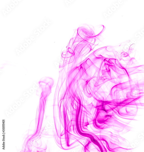 Purple smoke on white background