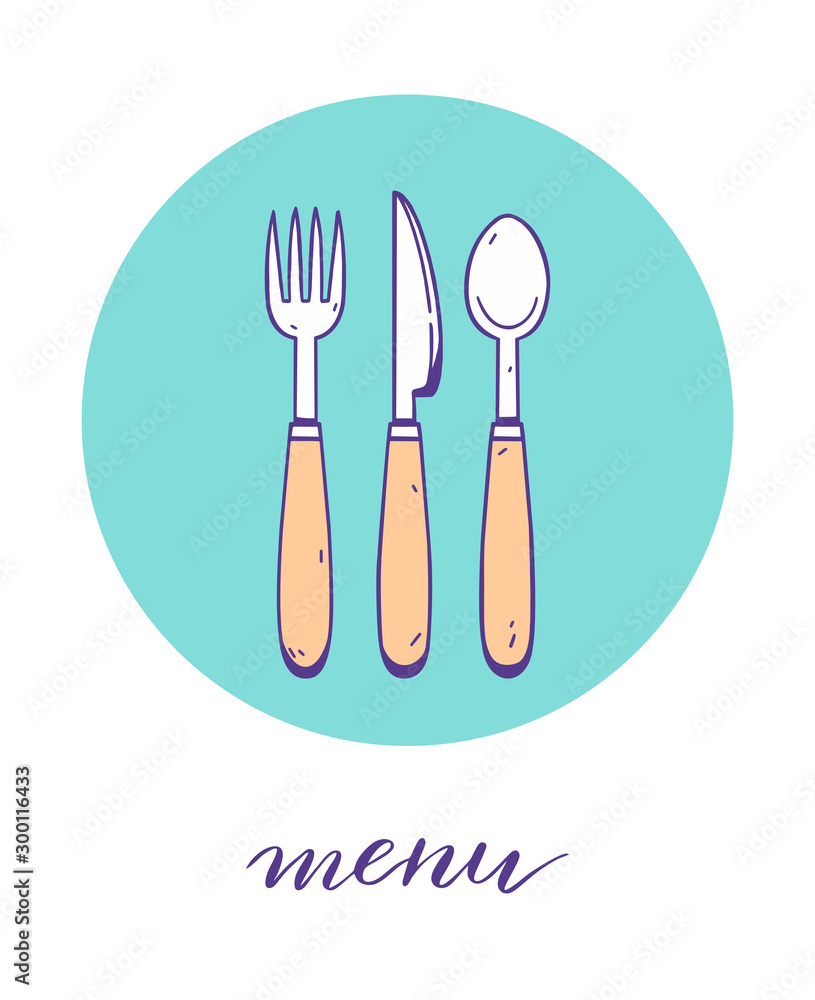 Menu. Hand drawn vector image isolated on a white background. Menu. Hand drawn vector image isolated on a white background.