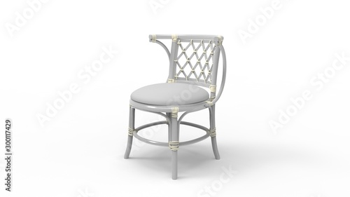 3d rendering of a wooden chair isolated in white background
