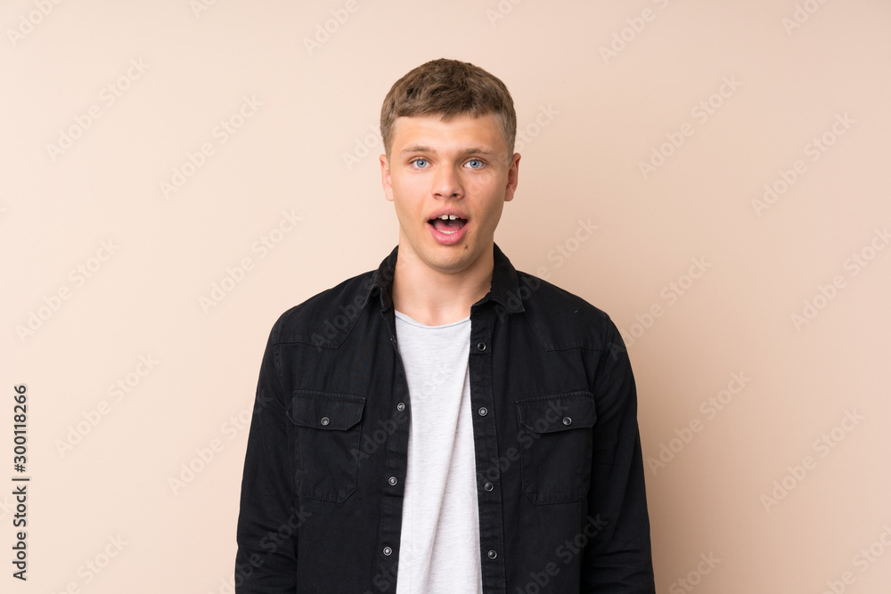 Young handsome man with surprise facial expression Young handsome man with surprise facial expression