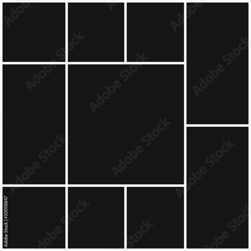 Photo frames collage. Template for wall gallery. Vector illustration. EPS 10.
