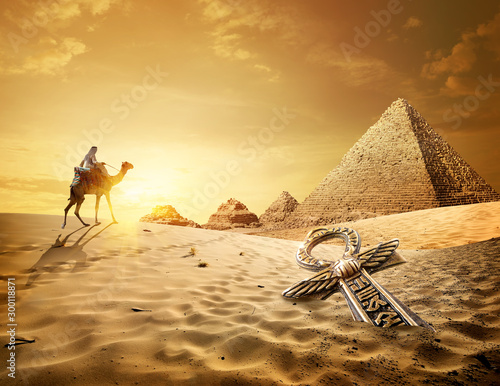 Pyramids and ankh cross