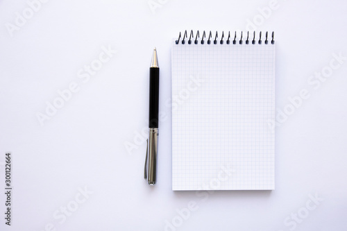 penna, blocco, appunti, foglio bianco photo