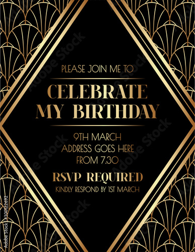 Elegant Art Deco Invitation Design