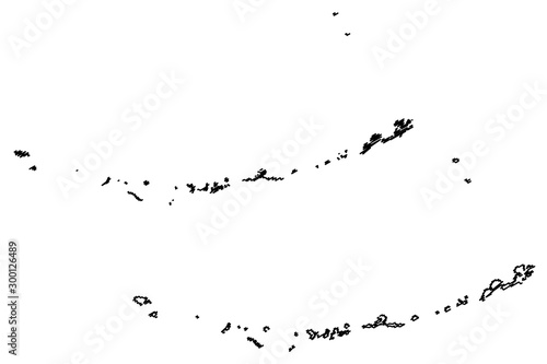 Aleutians West Census Area, Alaska (Boroughs and census areas in Alaska, United States of America,USA, U.S., US) map vector illustration, scribble sketch Aleutian, Attu, Unalaska, Pribilof Islands map