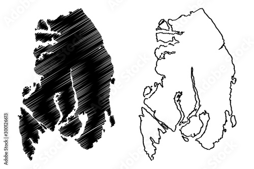 Ketchikan Gateway Borough, Alaska (Boroughs and census areas in Alaska, United States of America,USA, U.S., US) map vector illustration, scribble sketch Ketchikan Gateway map
