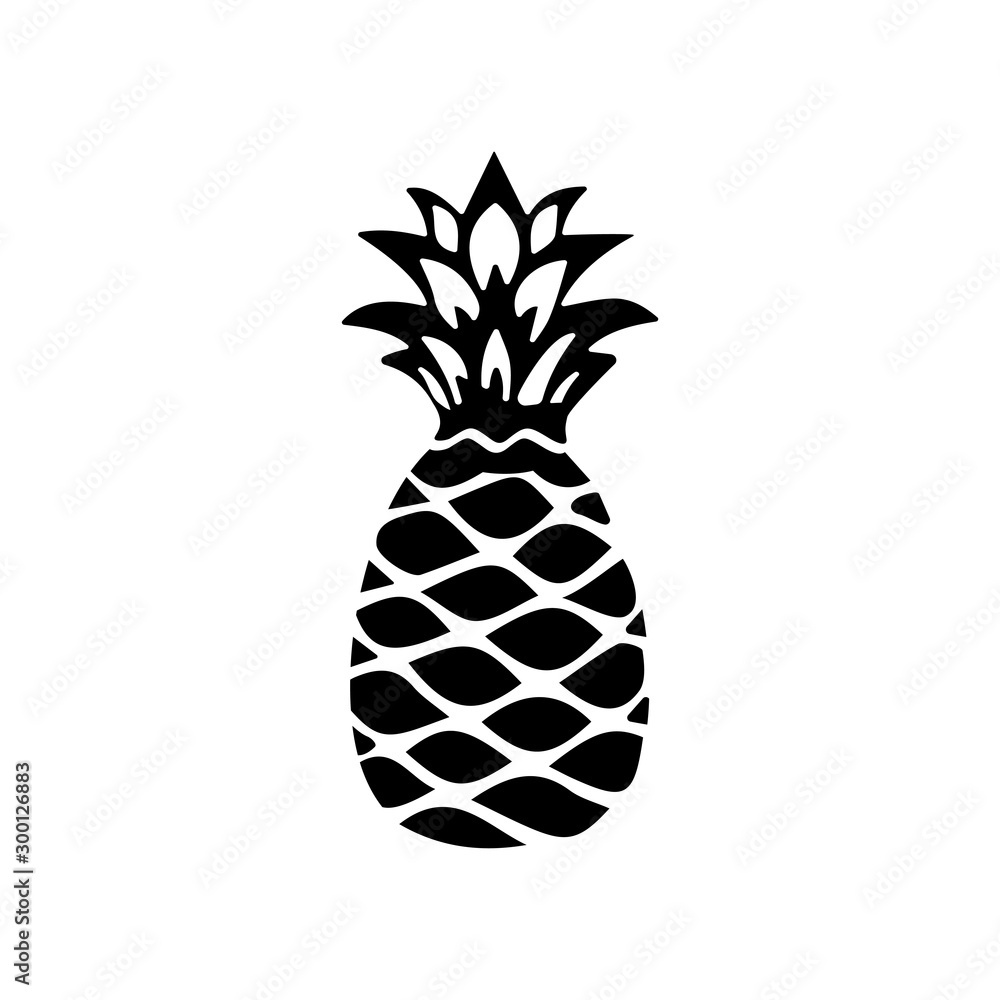 Trendy flat pineapple fruit icon design Trendy flat pineapple fruit icon design