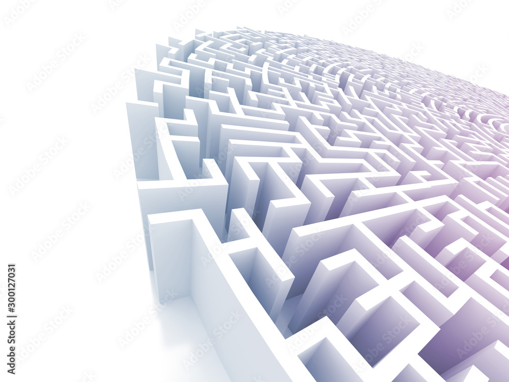Infinite maze, choices and challenge theme; original 3d rendering illustration Infinite maze, choices and challenge theme; original 3d rendering illustration
