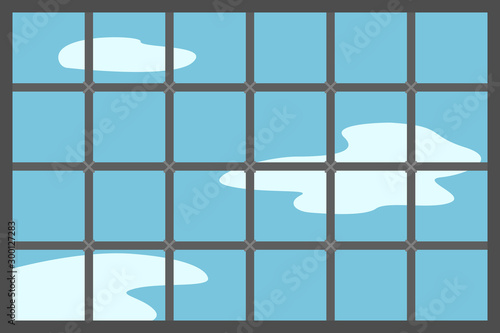 Prison window with bars. Vector illustration.